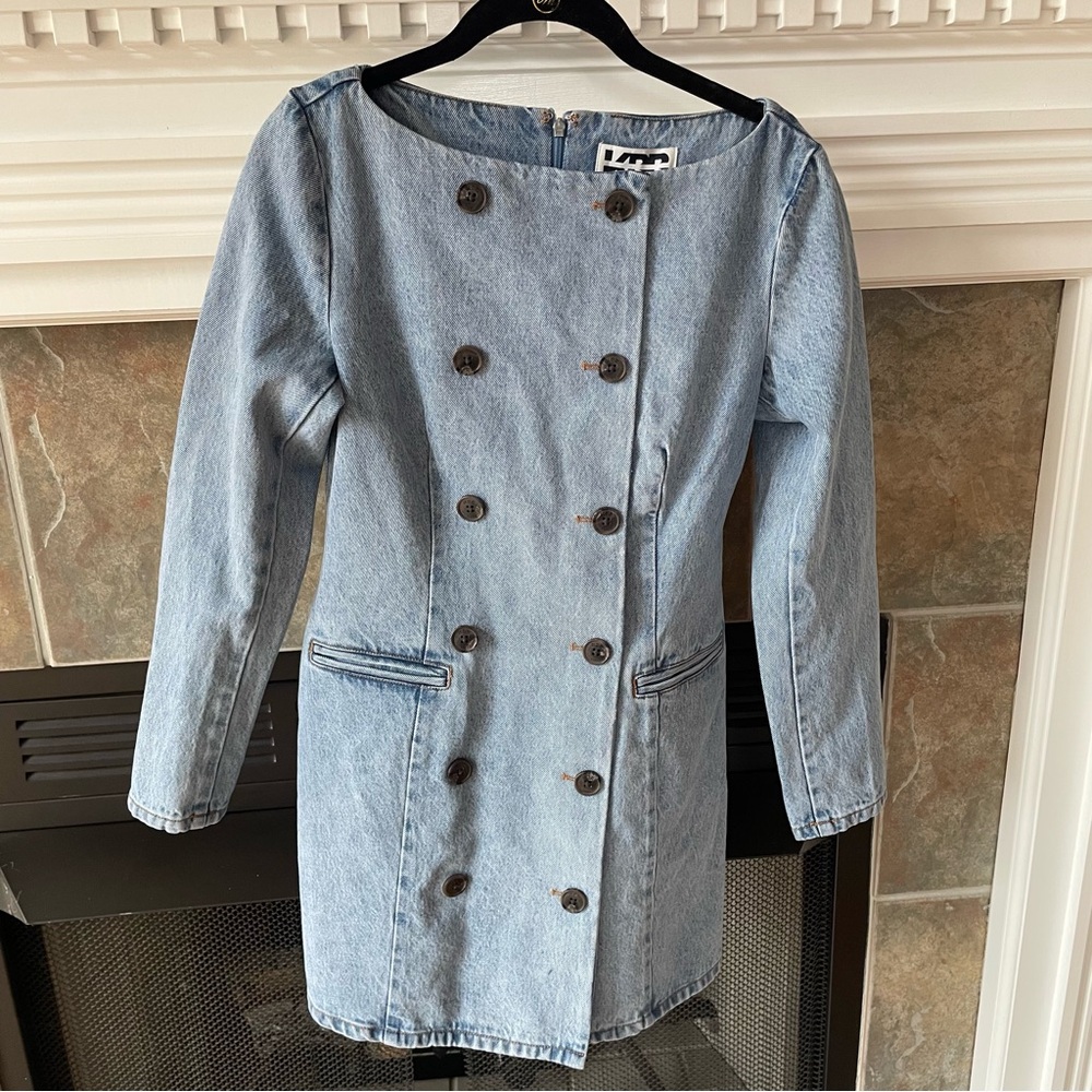 KBB by Kahlana The Tuxedo Double-Breasted Mini Dress in Vintage Wash